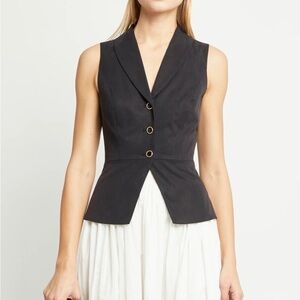 Few Moda o.p.t. Leandra Black Button-Up Vest